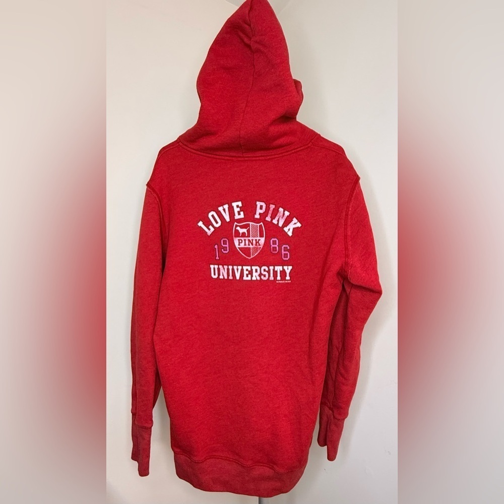 Vintage Y2K Victorias Secret Pink university oversized Hoodie sweatshirt Red med